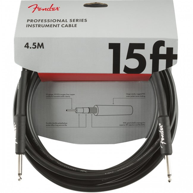 FENDER PROFESSIONAL CABLE 4.5 METERS BLACK