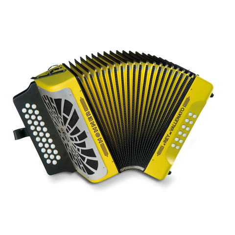 ACORDEON HOHNER REY VALLENATO BESAS AMARILLO